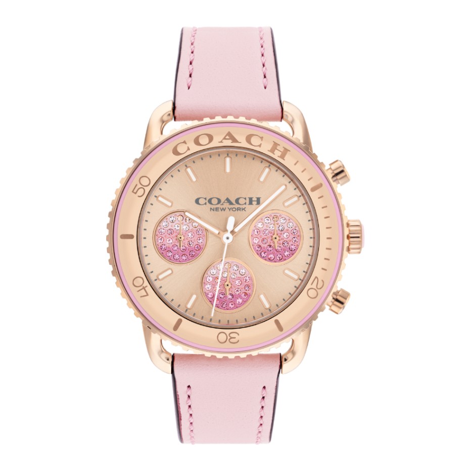 COACH CRUISER รุ่น CO14504123 นาฬิกาข้อมือผู้หญิง สายหนัง สีชมพู หน้าปัด 37 มม.
